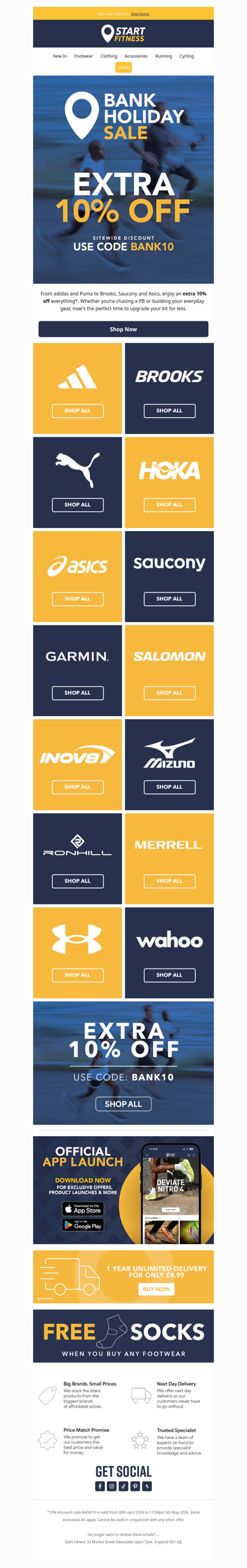 Extra 10% off adidas, Brooks & more 🔥