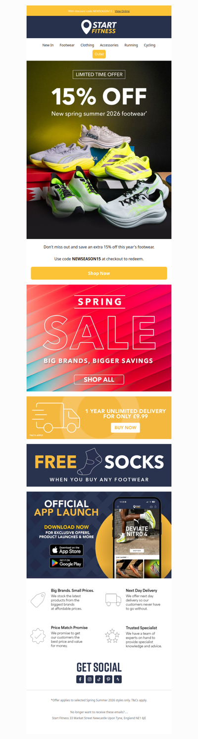 Extra 15% off 2026 footwear 👀