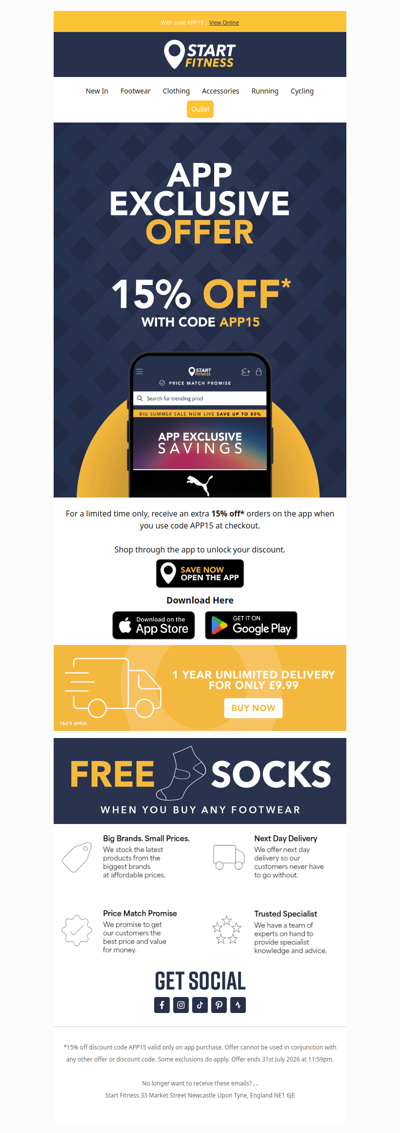 Unlock an extra 15% off on the app* 🔒