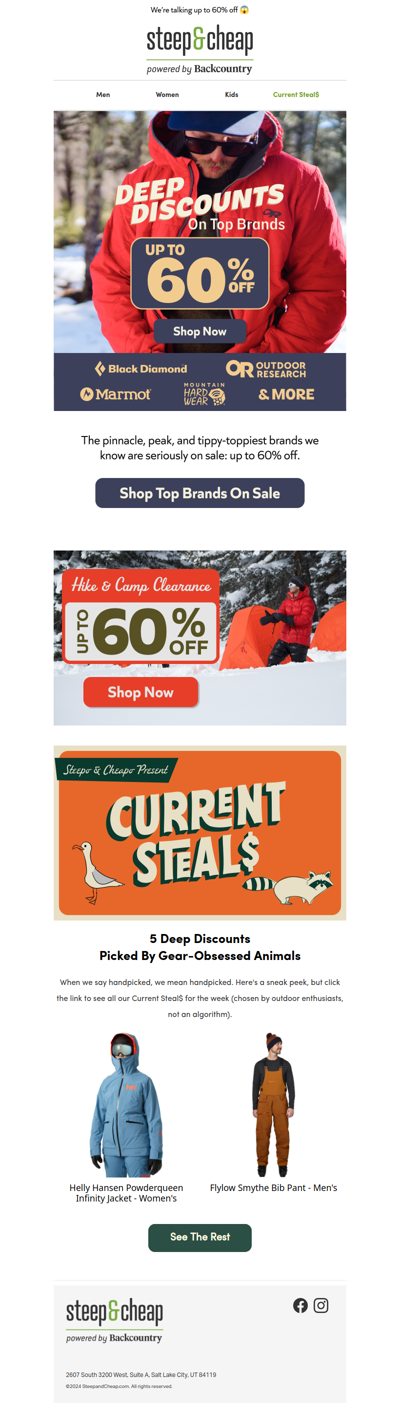 Save big on Outdoor Research, Marmot, Mountain Hardwear & more!