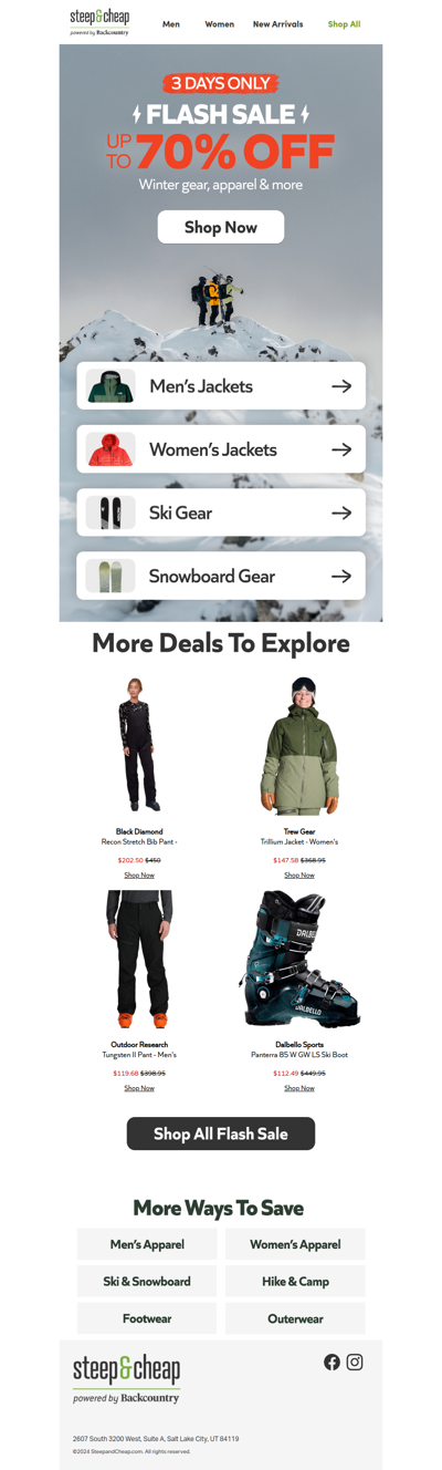 All things winter, all up to 70% off ✔️