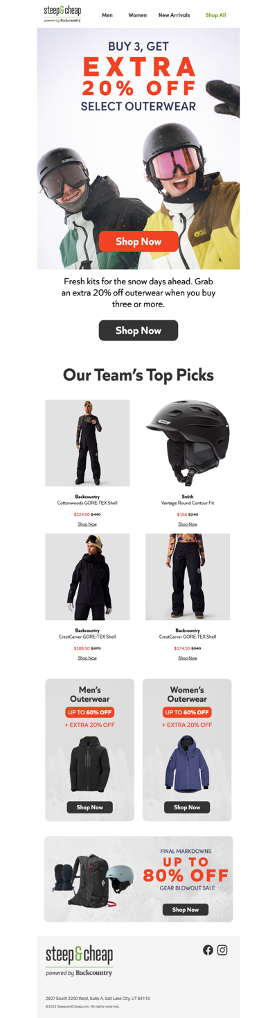 Extra 20% off new kits ⛷️ 🏂🏻