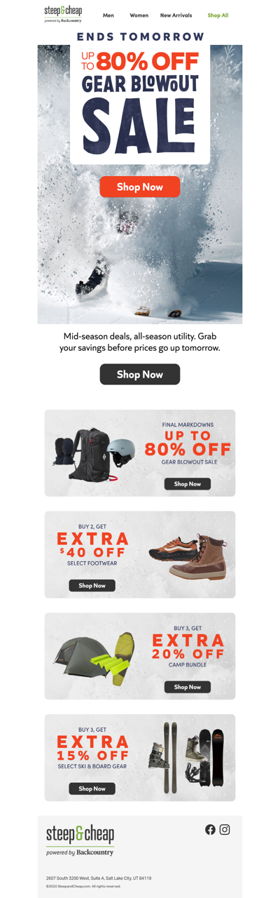 Up to 80% off Gear Blowout Sale ends TMRW ❗