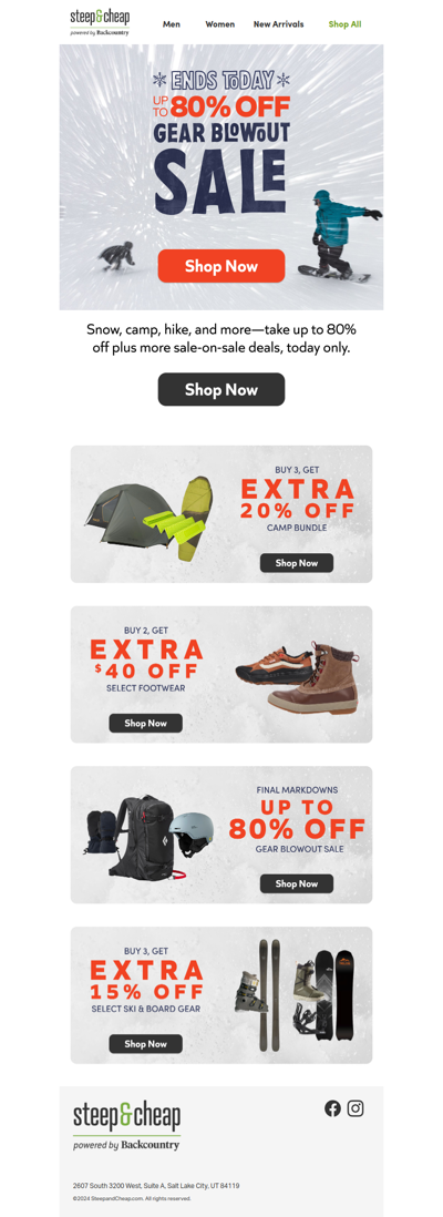 ⏳ Ends today: up to 80% off Gear Blowout Sale ⌛