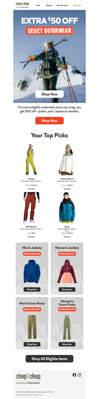 EXTRA $50 off select outerwear ☃️