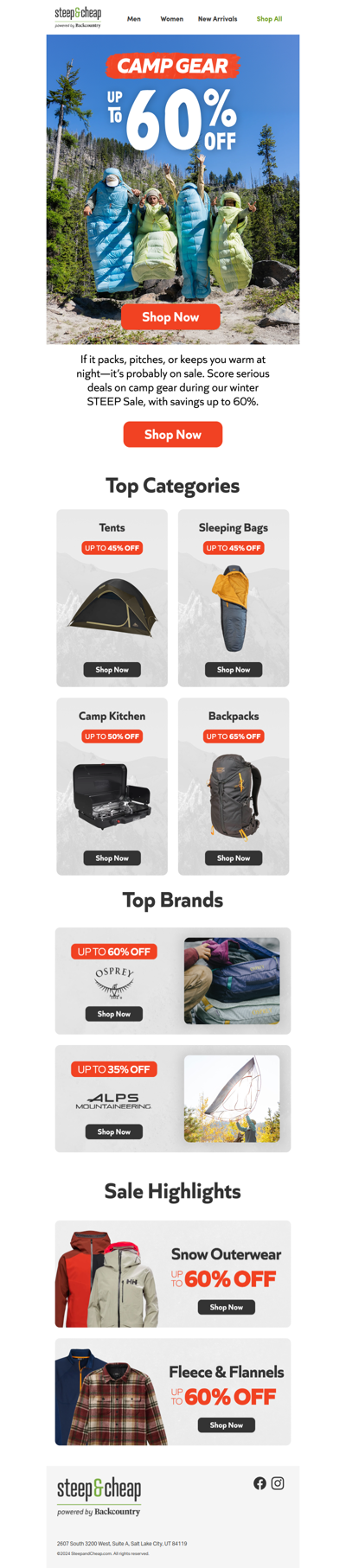 Camp gear up to 60% off ⛺ ⭐