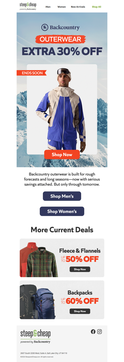 ☝🏻 day left: extra 30% off outerwear