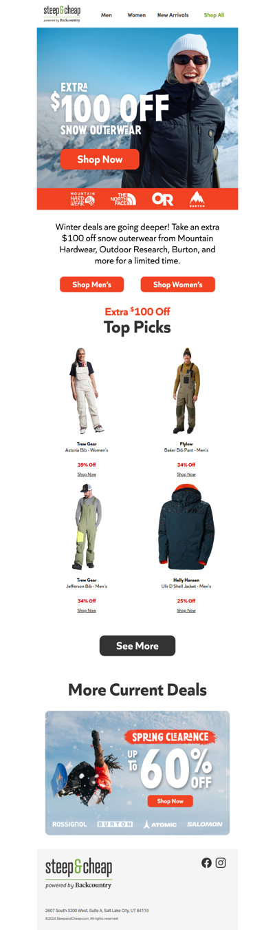 Grab an EXTRA $100 off outerwear ⛷️