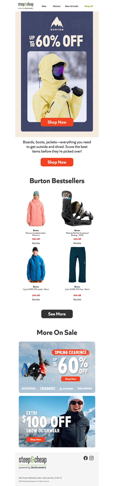 Up to 60% off Burton ⛰️