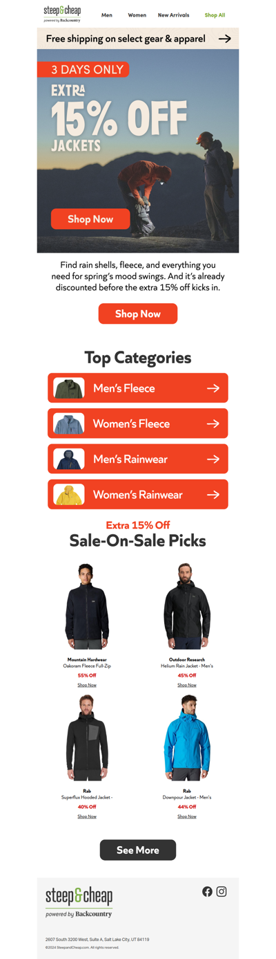 Spring layers, deeper cuts 🌿 Extra 15% off