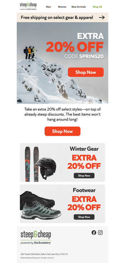 New deals just dropped 👟 ⛺ extra 20% off