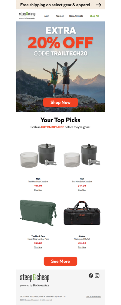 ⛺ Extra 20% off just hit