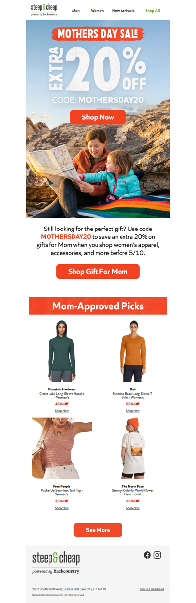Extra 20% off gifts for Mom