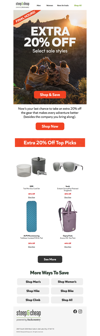 ⏰ Final hours: extra 20% off