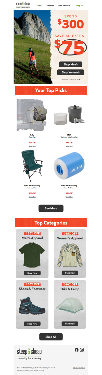 Extra $75 off when you spend $300