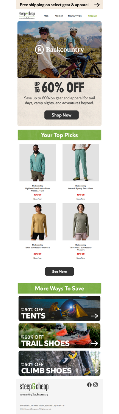 ⛰️ Backcountry, up to 60% off