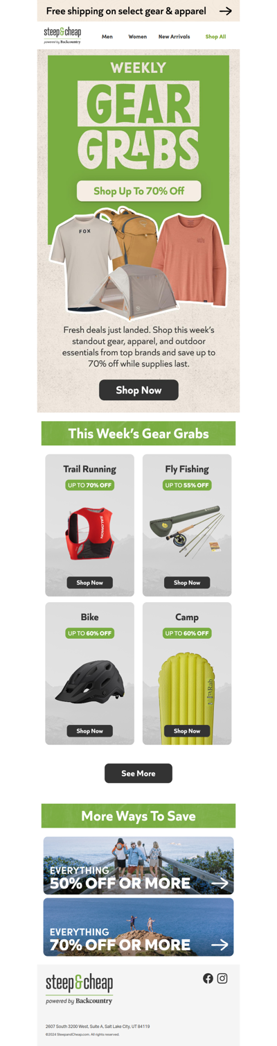 ⛺ Trail-ready gear, up to 70% off