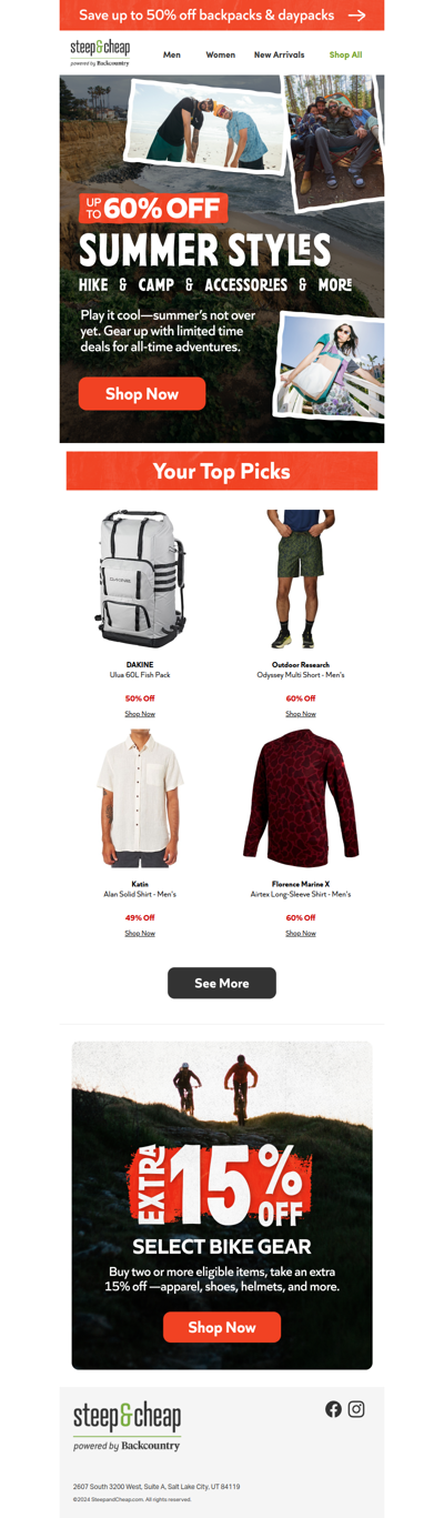 ️️️🏕️ Summer styles, up to 60% off