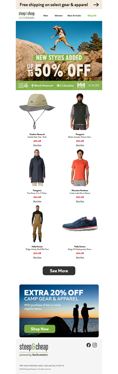 New styles added—up to 50% Off