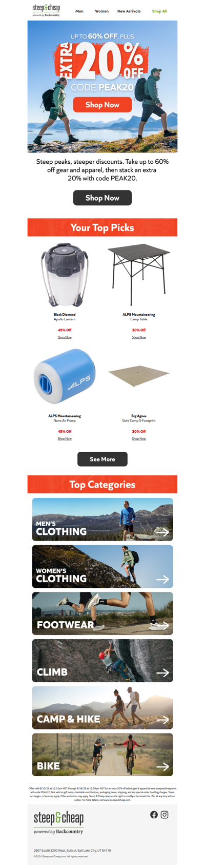 🏔️ Extra 20% off with code PEAK20