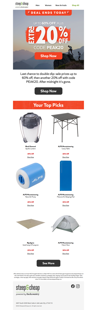 ⏰ Last day for code PEAK20