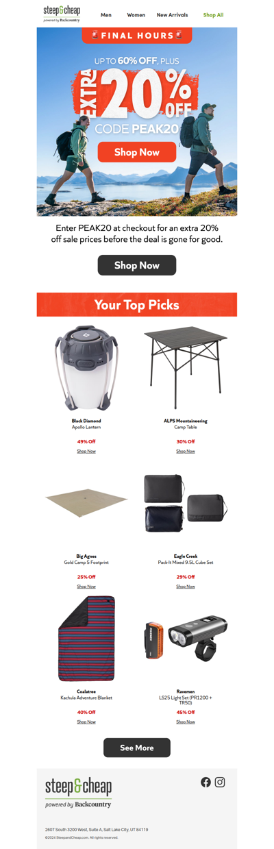 Almost gone: extra 20% off