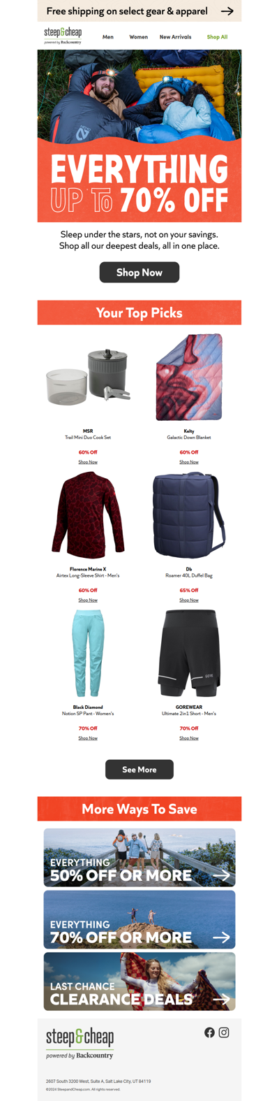 🎉 Everything up to 70% off