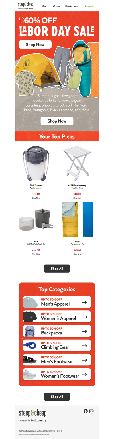 Labor Day Sale: up to 60% off