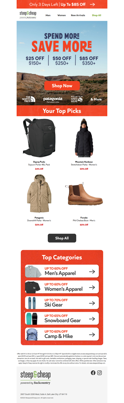 ⏳ Up to $85 off ends soon