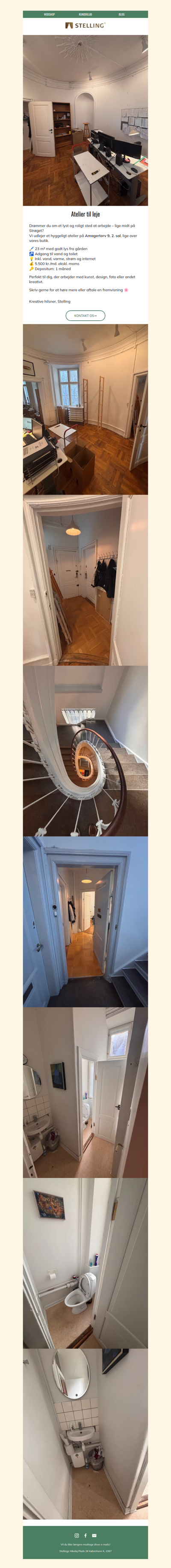 🎨Skønt Atelier til leje!