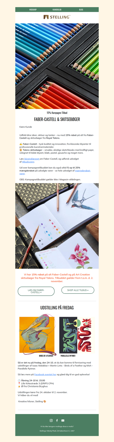 ✍️ 15% På Faber-Castell & Skitsebøger!