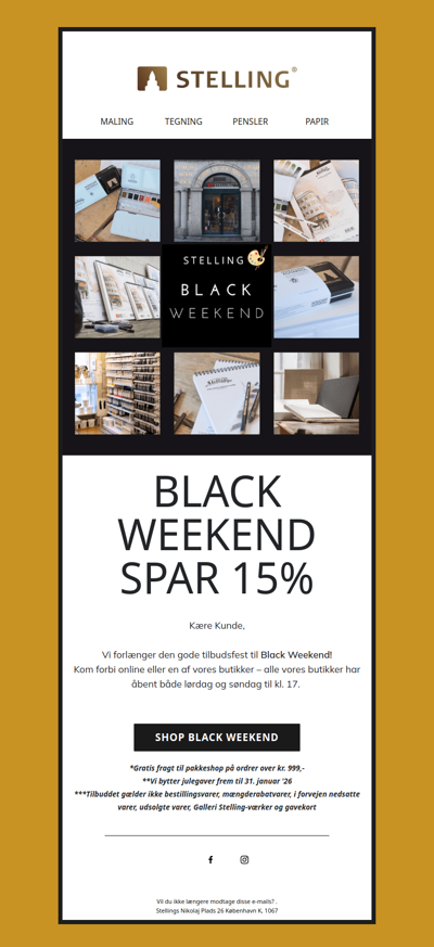 📣 Kom til Black Weekend hos Stelling!