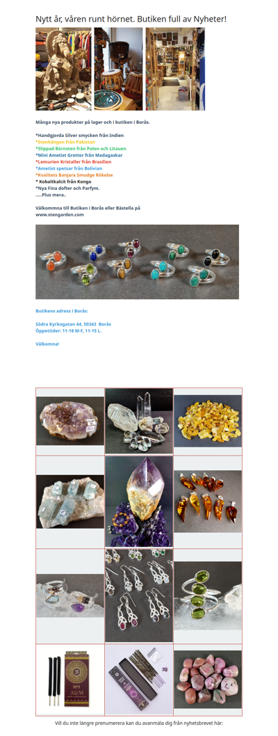 Nytt år, våren runt hörnet. Butiken full av Nyheter!
