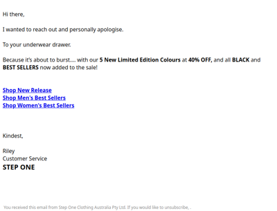 RE: We’re really sorry...