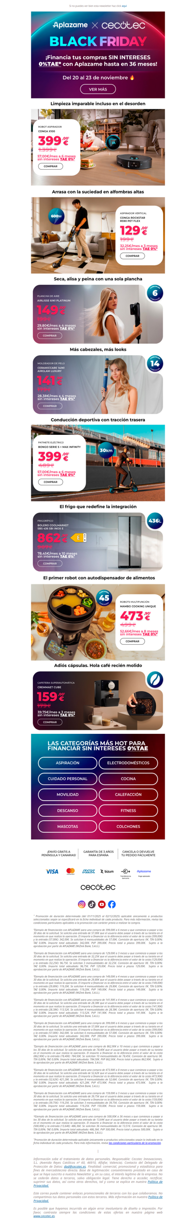 BLACK FRIDAY 🖤 Tus compras, 0% Intereses 0% TAE