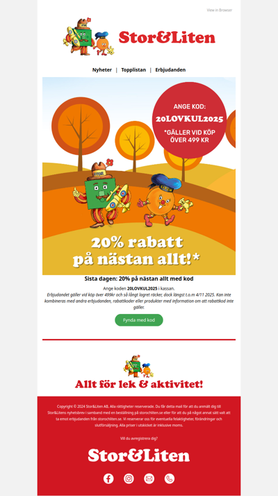 Sista dagen  idag.⏰ 20% på nästan allt