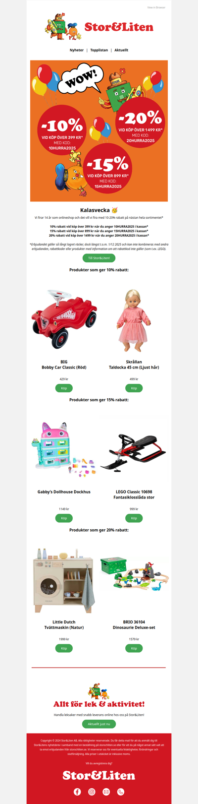 Kalasvecka hos Stor & Liten  🎈