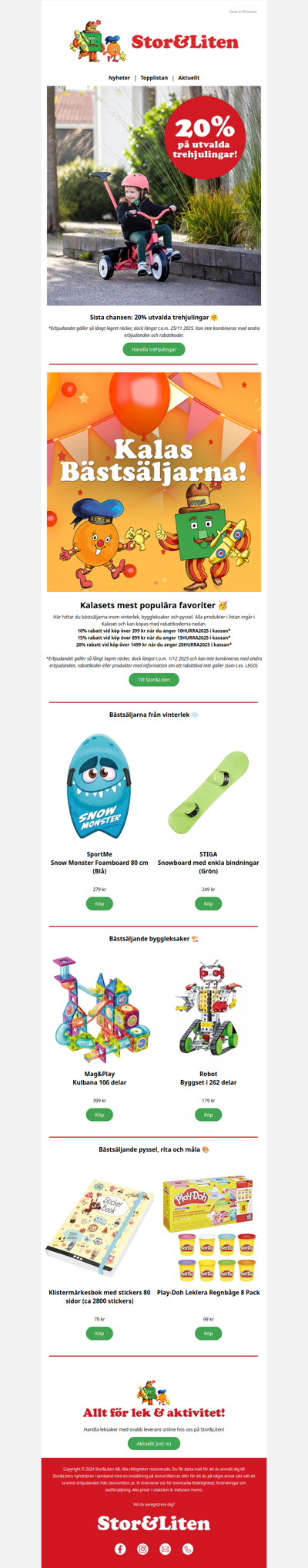 Sista chansen: 20% utvalda trehjulingar ⏰ | Kalaset fortsätter hos Stor & Liten  🎈