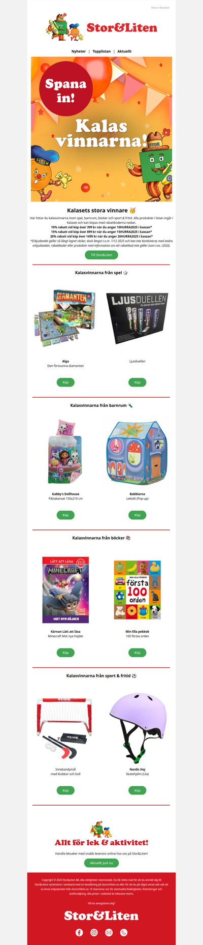 Kalasets stora vinnare hos Stor & Liten  🎈