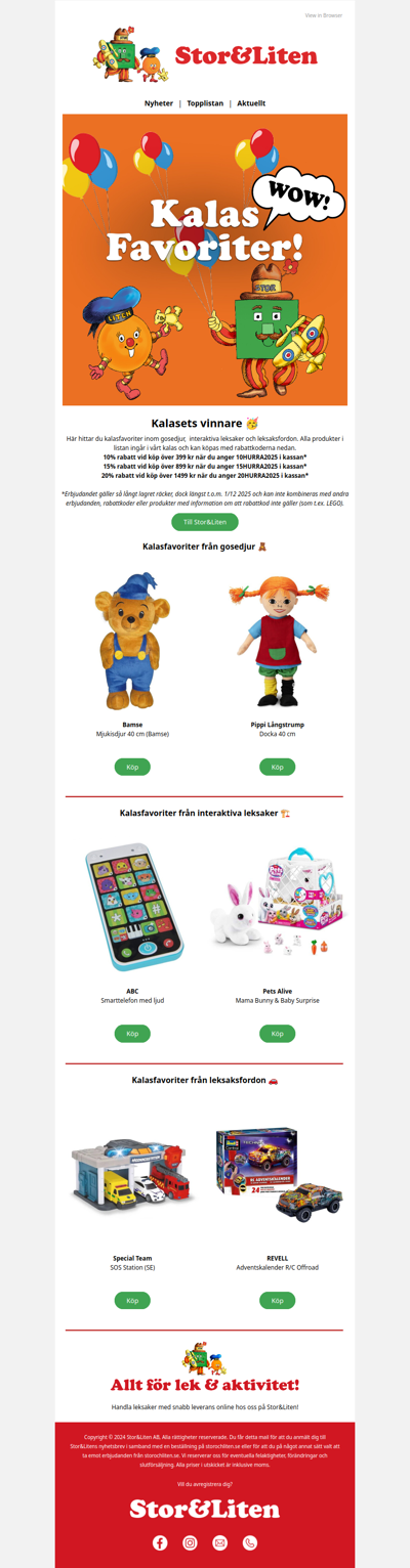 Några fler kalasvinnare: 10%, 15% och 20% från Stor & Liten  🎈