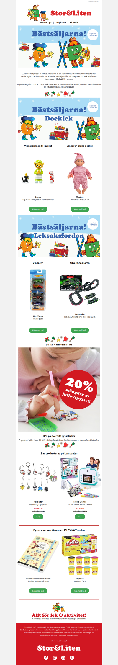 LOVLOVEs bästsäljare från docklek & fordon | 20 % pyssel pågår