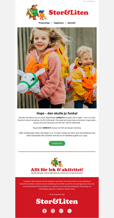 Oops 👀 Nu funkar koden!