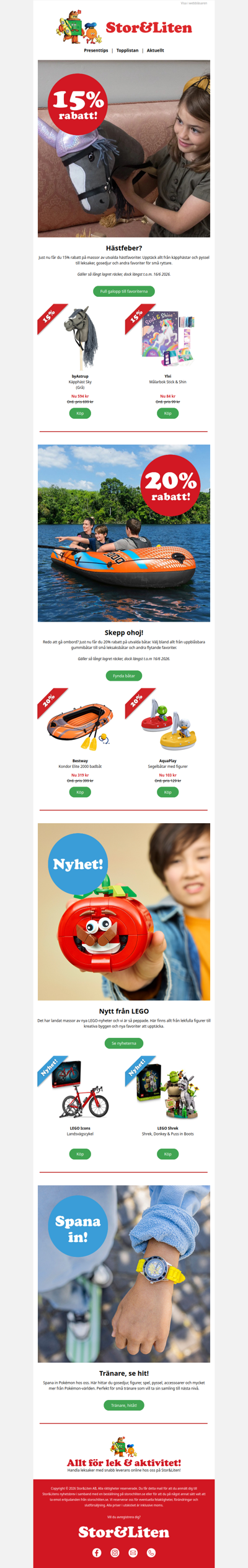 15% på hästfavoriter | 20% på utvalda båtar