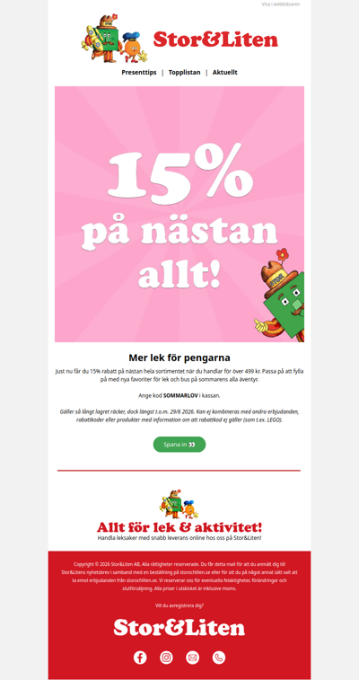 15% på nästan ALLT!