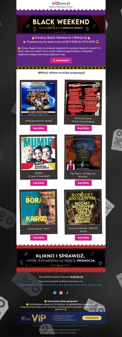 😎 Black Weekend w Biletynie!