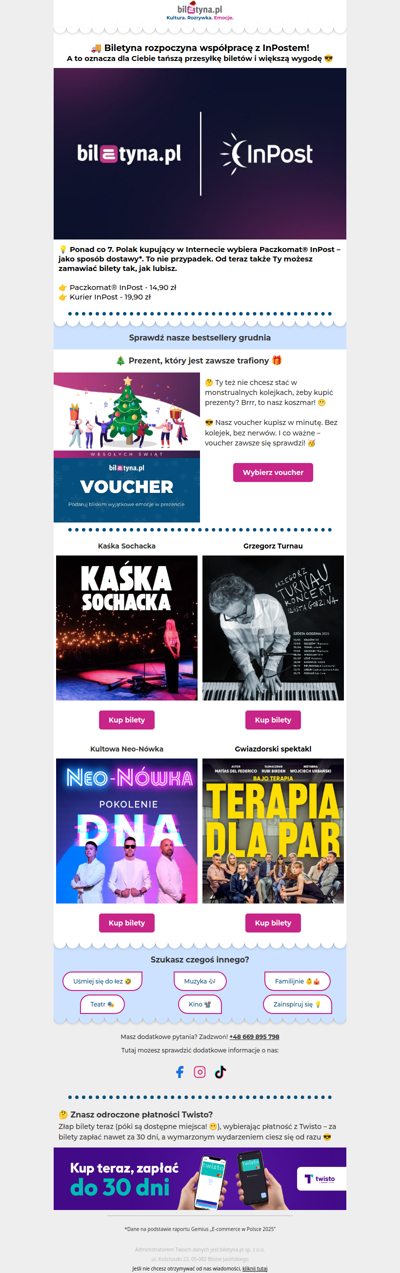 🚚 Tańsza dostawa biletów z InPost 😎