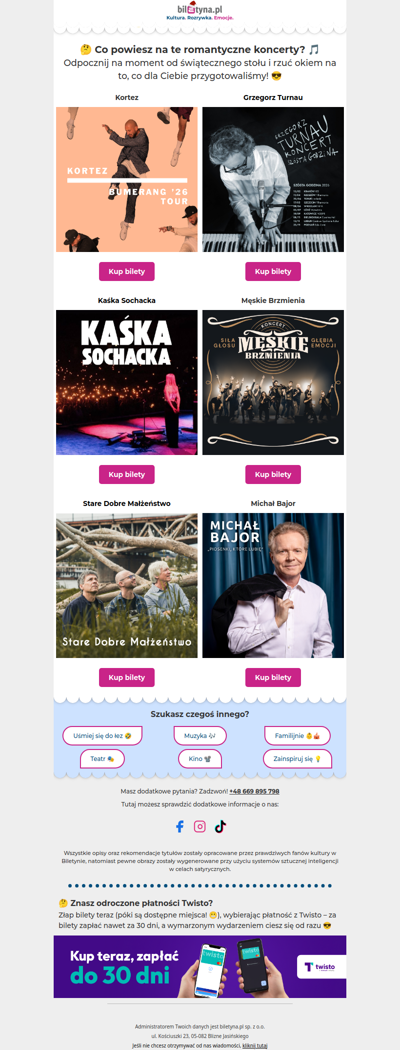 🎵 Romantyczne koncerty gwiazd. Sprawdź, co przygotowaliśmy! 🤩