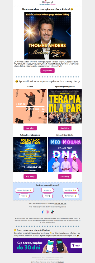 🎵 Thomas Anders z koncertami w Polsce! 😎