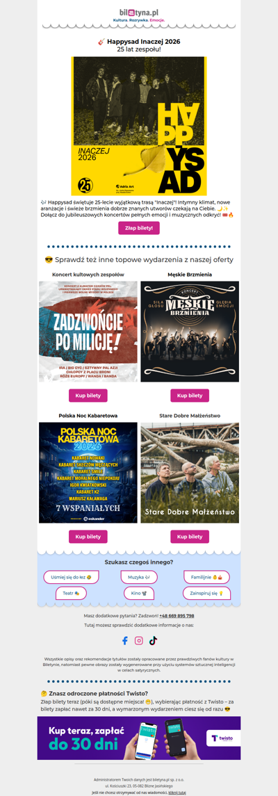 🎸 Happysad – koncert na 25 lat zespołu!