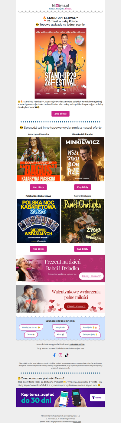 🔥 STAND-UP FESTIVAL™ 2026! Masz już bilety?